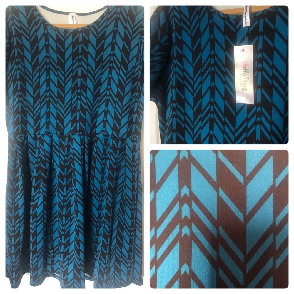 Bella Berry Geometric Teal Dress